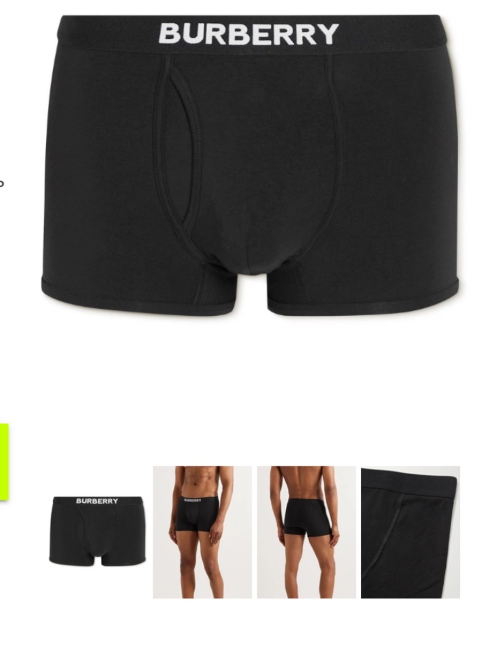 Burberry - Stretch-Cotton Jersey Boxer Briefs - Black - Picture 1 of 6